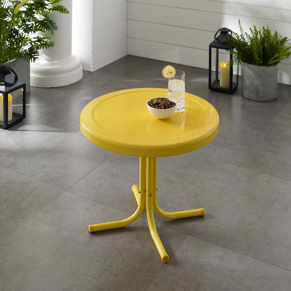 Griffith Outdoor Metal Side Table Bright Yellow Gloss