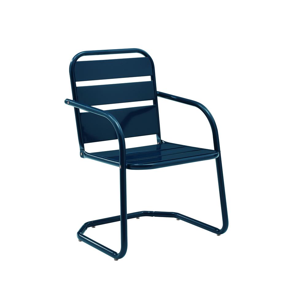 Brighton 2Pc Outdoor Metal Armchair Set Navy - 2 Chairs