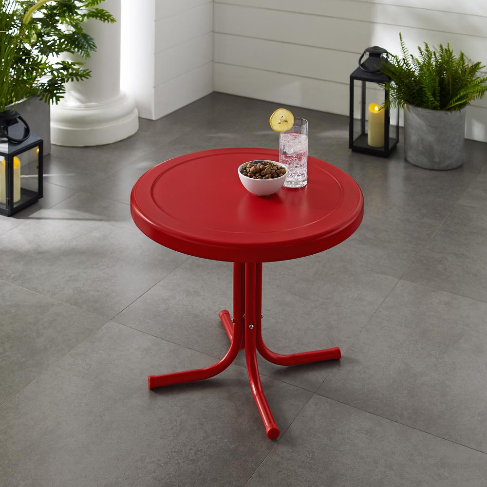 Griffith Outdoor Metal Side Table Bright Red Gloss