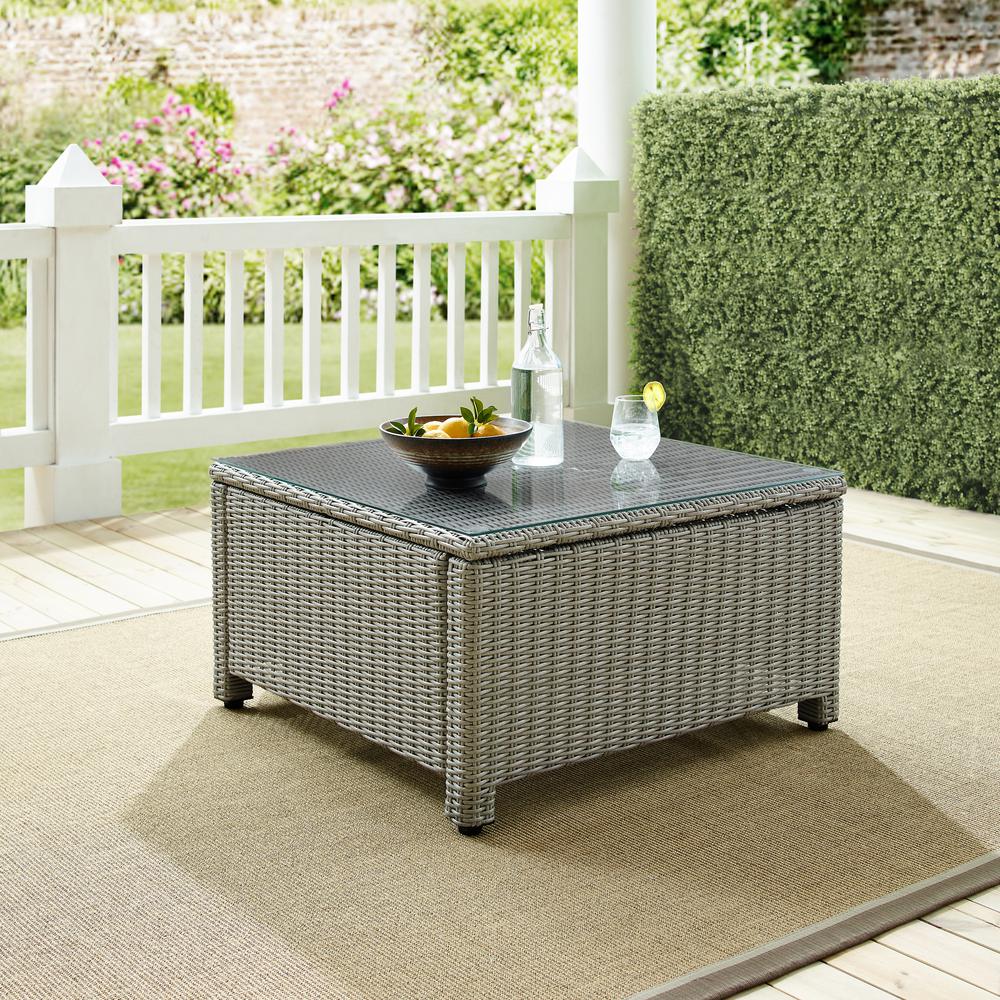 Bradenton Outdoor Wicker Sectional Coffee Table Gray