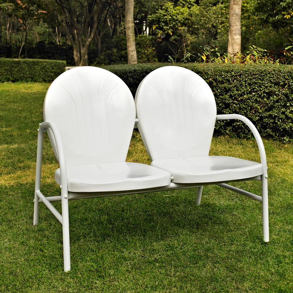 Griffith Outdoor Metal Loveseat White Gloss