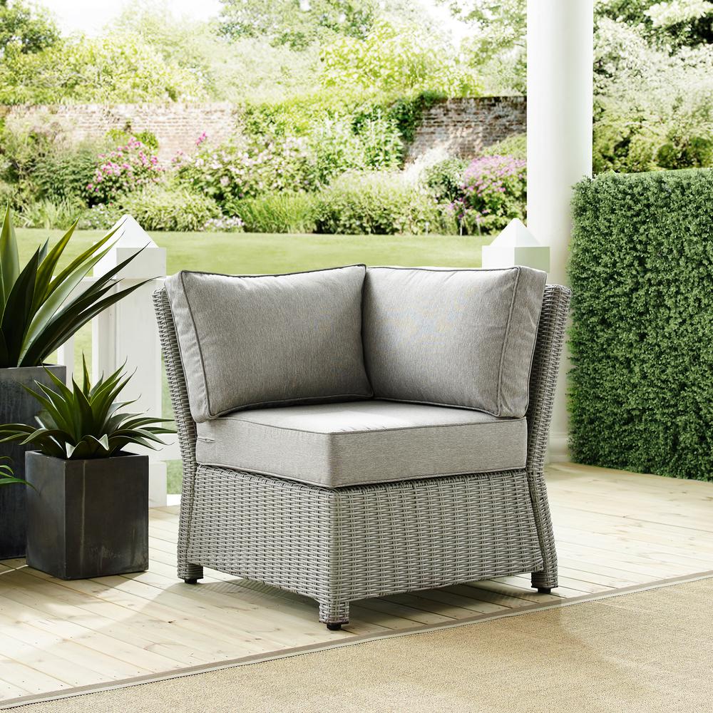Bradenton Outdoor Wicker Sectional Corner Chair Gray/Gray
