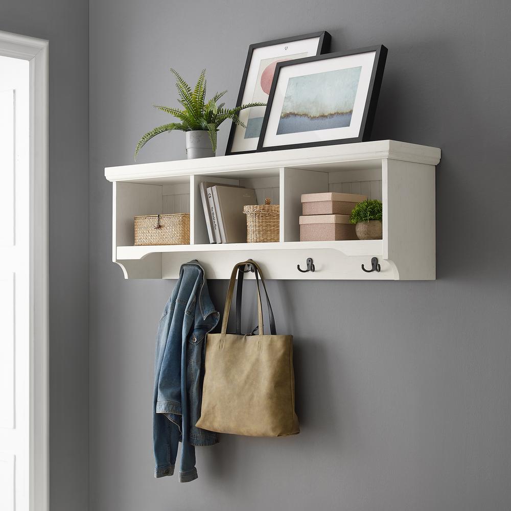 Seaside Storage Shelf Distressed White