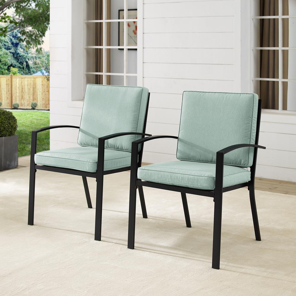 Kaplan 2Pc Outdoor Metal Dining Chair Set Mist/Oil Rubbed Bronze - 2 Chairs