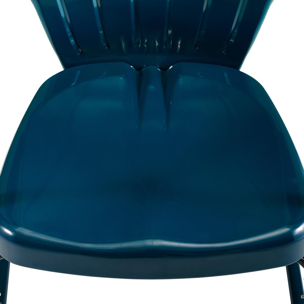 Ridgeland 3Pc Outdoor Metal Bistro Set Navy Gloss /White Satin - Bistro Table & 2 Chairs