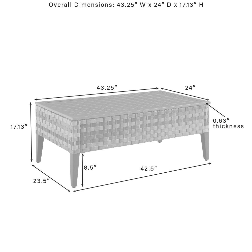 Prescott Outdoor Wicker Coffee Table Brown