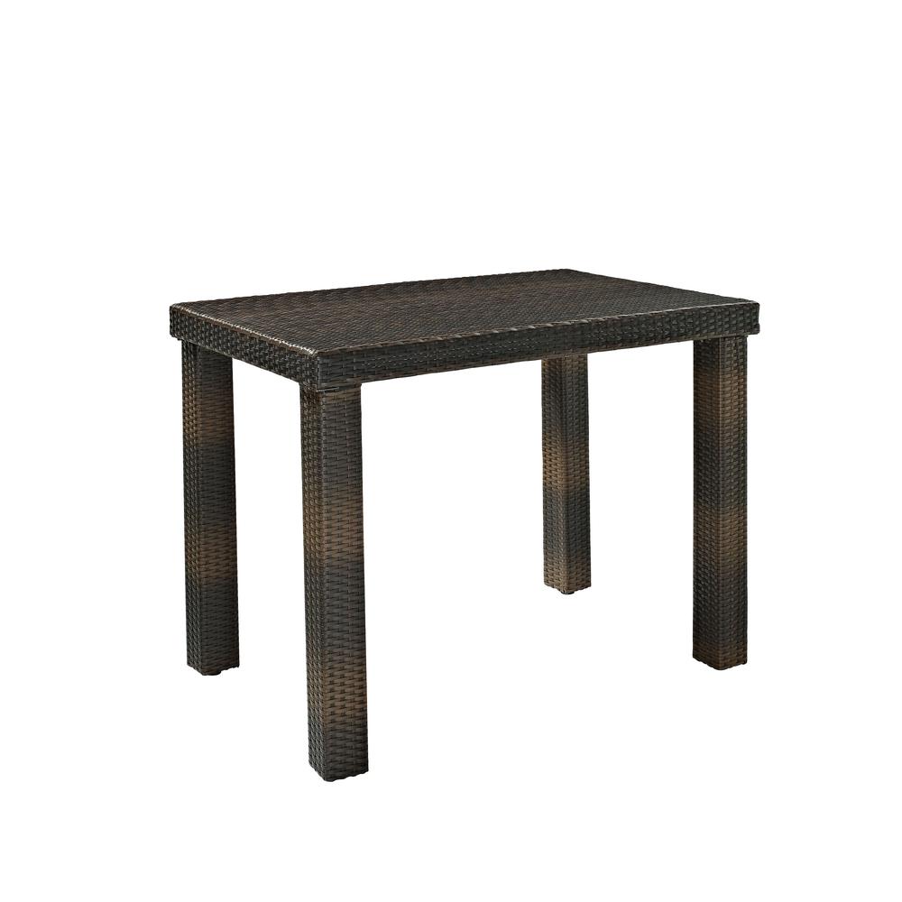 Palm Harbor Outdoor Wicker High Dining Table Brown