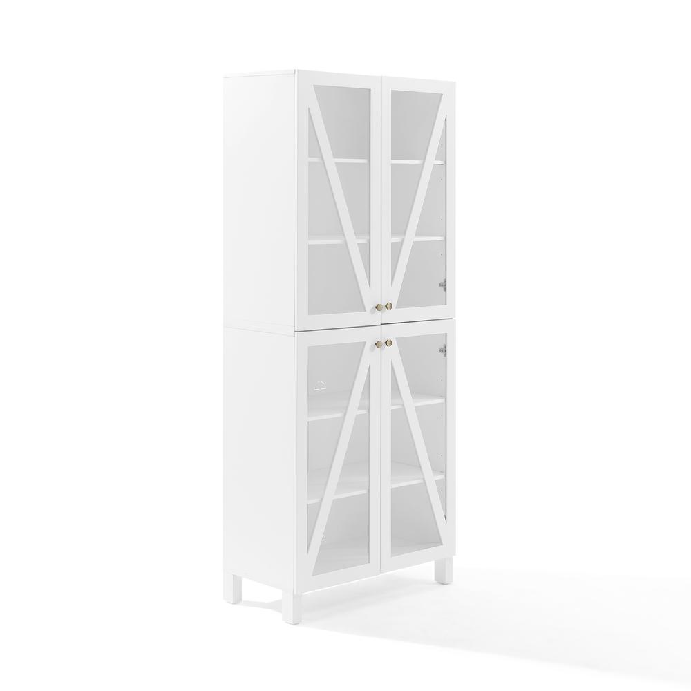 Cassai Tall Storage Pantry White - 2 Stackable Pantries