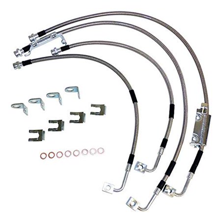 STAINLESS STEEL BRAKE HOSE KIT FOR 11-18 JEEP JK WRANGLER W/ UP TO 6 LIFT