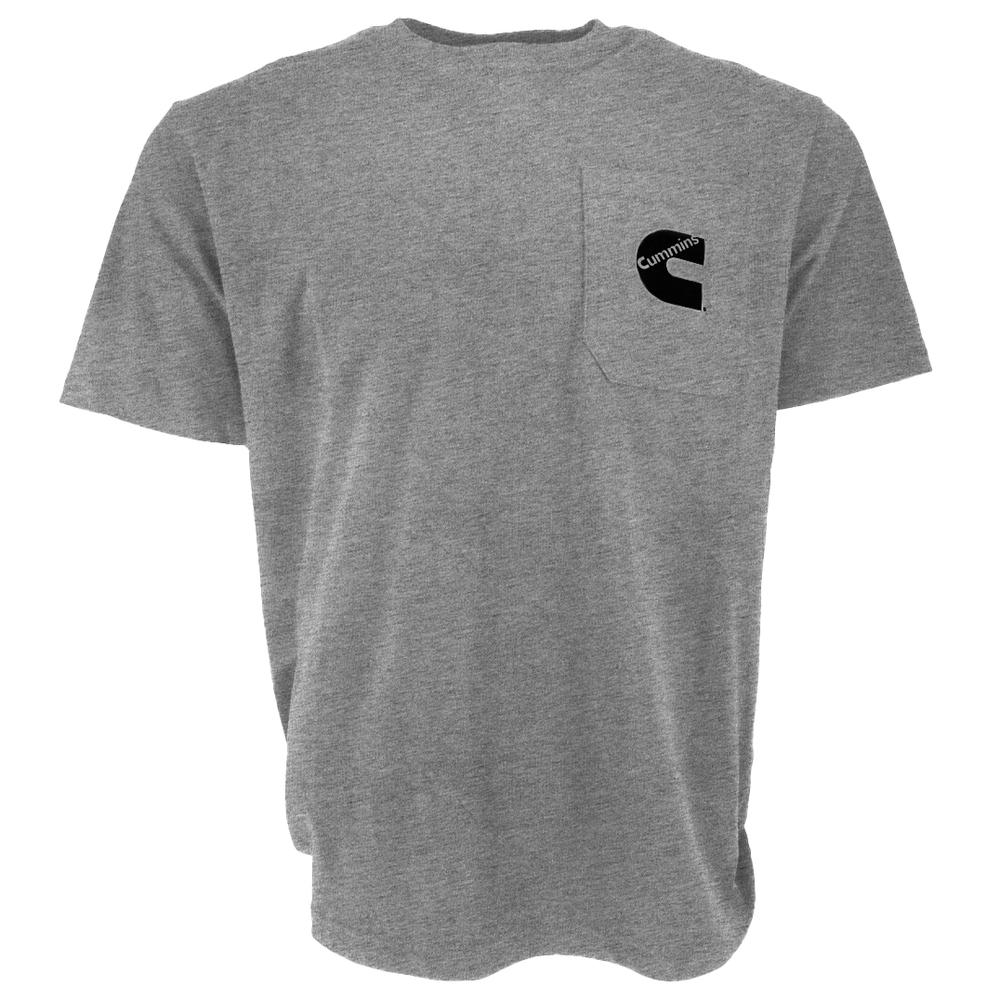 Cummins Unisex T-Shirt Short Sleeve Sport Gray Pocket Tee CMN4757 - 3XL