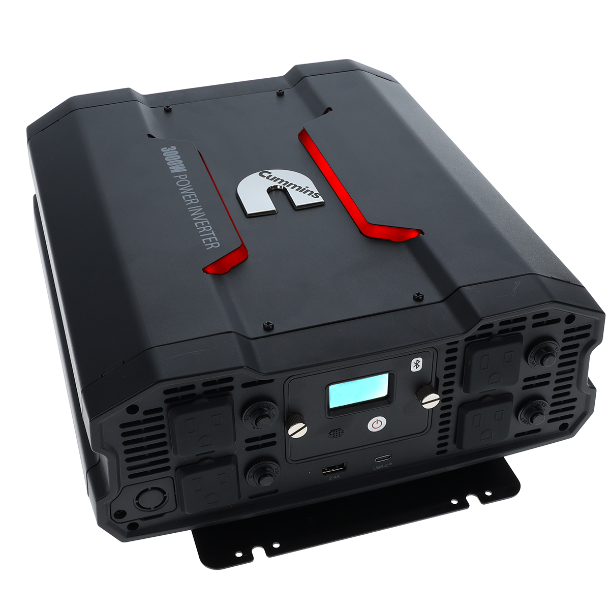 Cummins 3000 Watt Power Inverter Modified Sine Wave Truck Inverter 12V to 110 Volts Four AC Outlets Two USB Ports (Full Cable Ki