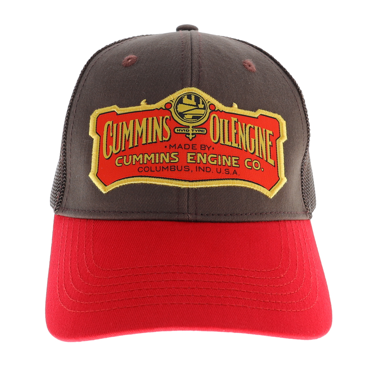 Cummins Hat CMN35186 Vintage Baseball Cap 1919 Cummins Logo Snapback Trucker Hats for Men Women - Mesh Snapback Cap Brown and Re