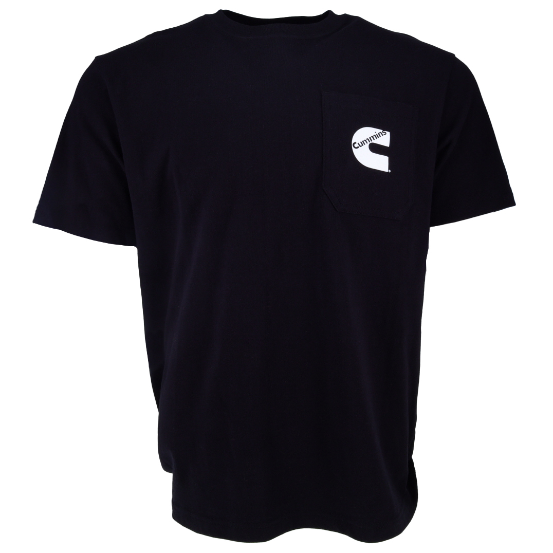 Cummins Unisex T-Shirt Short Sleeve Black Cotton Pocket Tee CMN4748 - XL