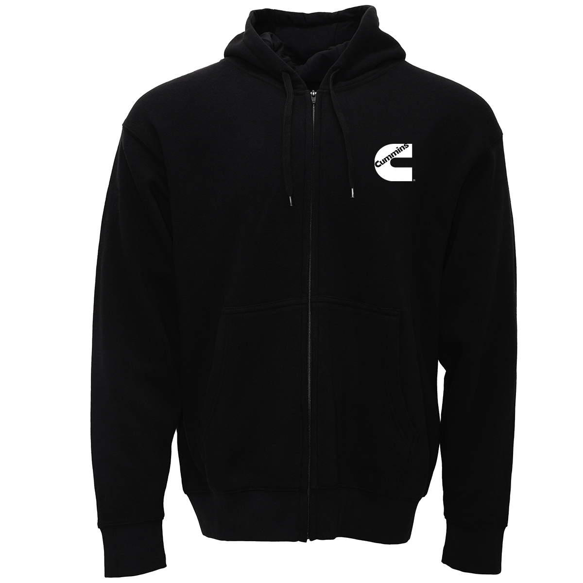 Cummins Unisex Fleece Full Zip Hoodie 100 Percent Cotton Sweatshirt Black Small CMN5007