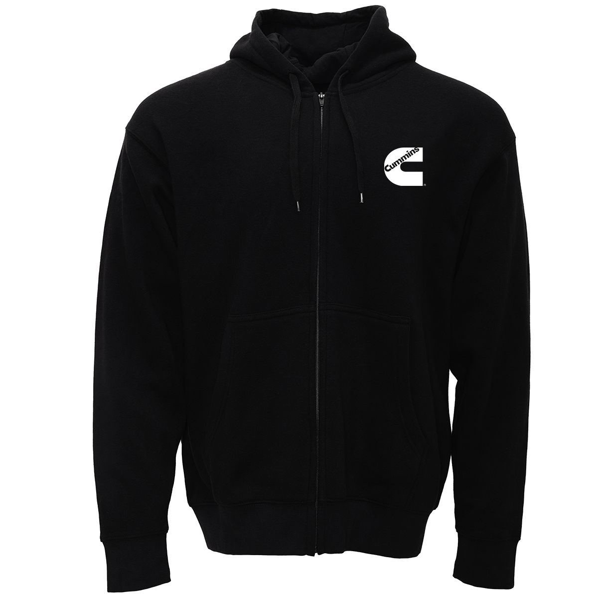 Cummins Unisex Fleece Full Zip Hoodie 100 Percent Cotton Sweatshirt Black 3XL CMN5012