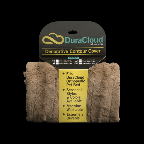 DuraCloud Orthopedic Pet Bed and Crate Pad Contour Cover Small Mocha