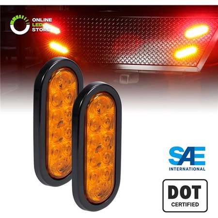 6IN OVAL AMBER LED LIGHT, 4 LEDS