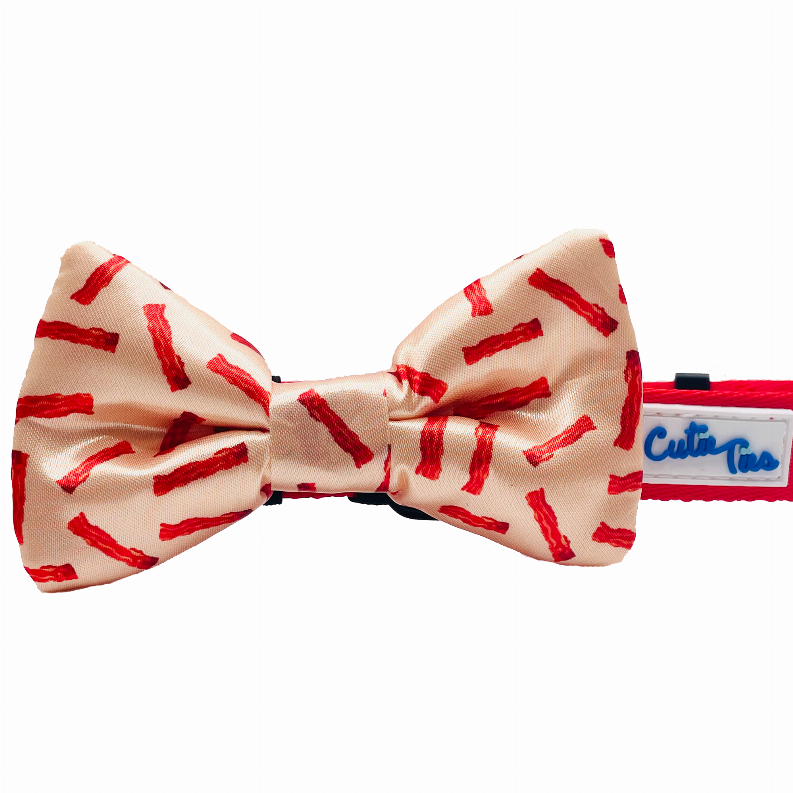 Cutie Ties Dog Bow Tie - One Size Bacon