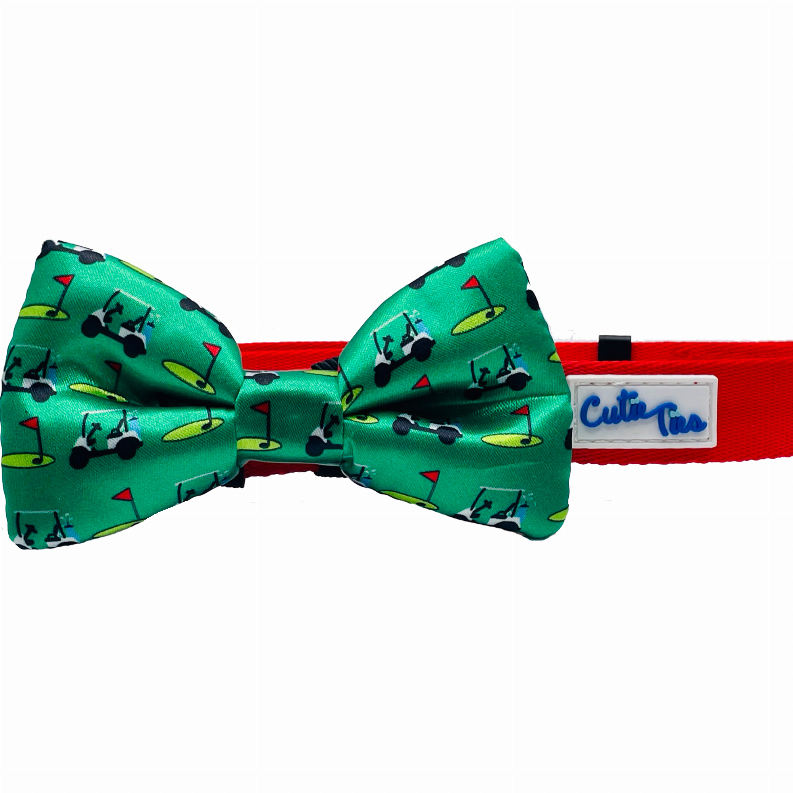 Cutie Ties Dog Bow Tie - One Size Golf Green