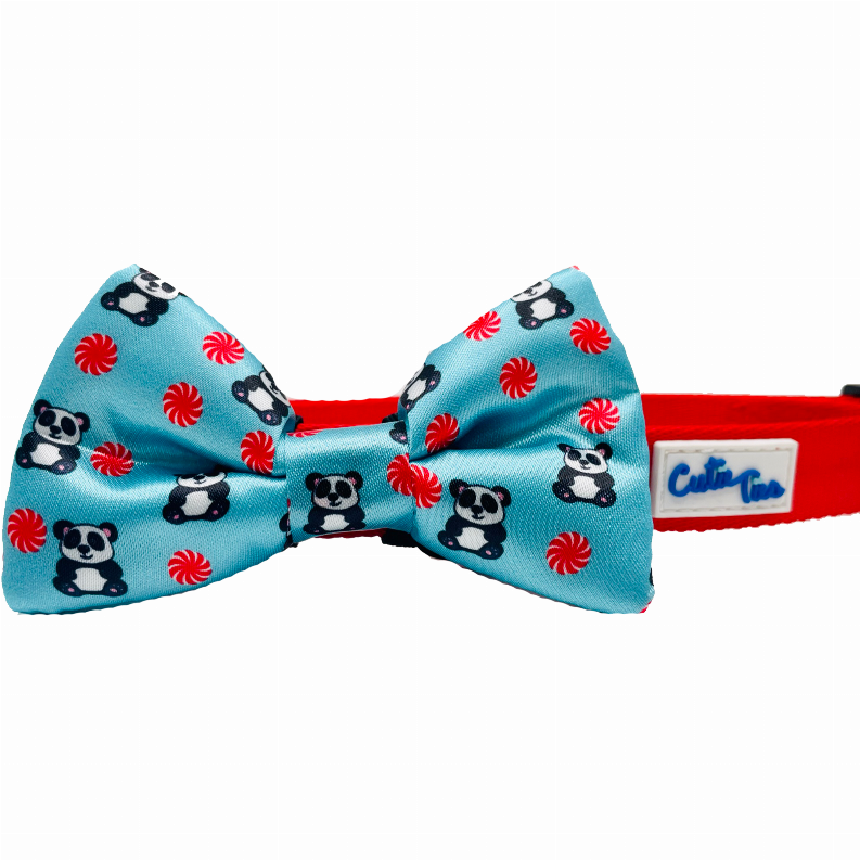 Cutie Ties Dog Bow Tie - One Size Panda Blue