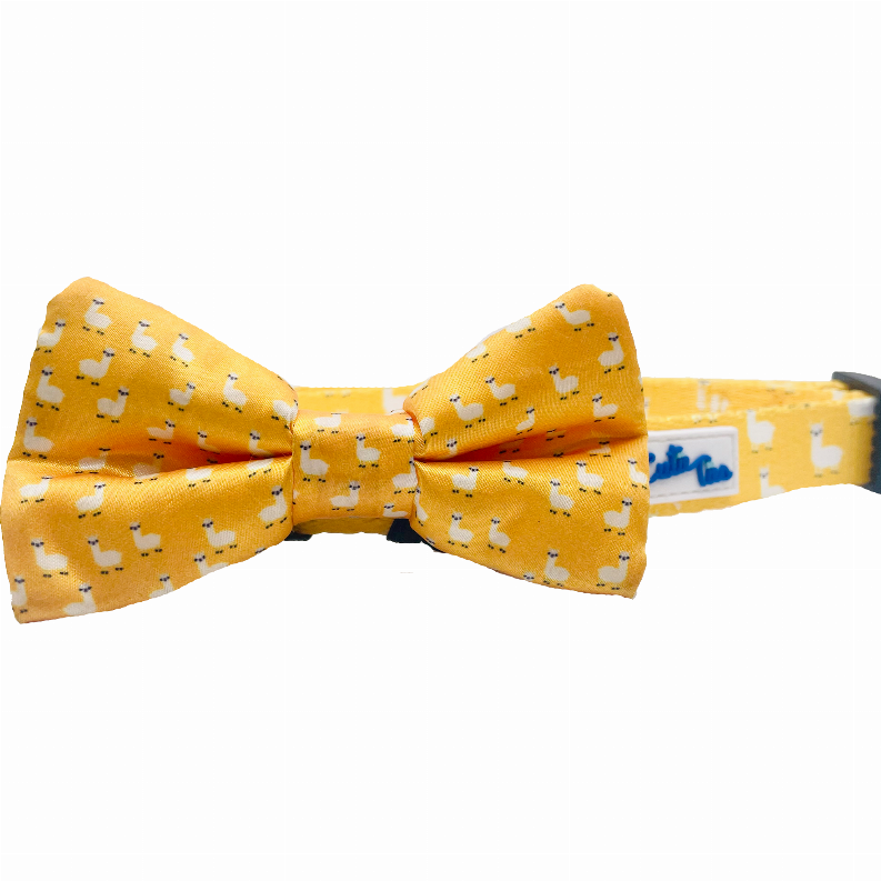 Cutie Ties Dog Bow Tie - One Size Llama Yellow