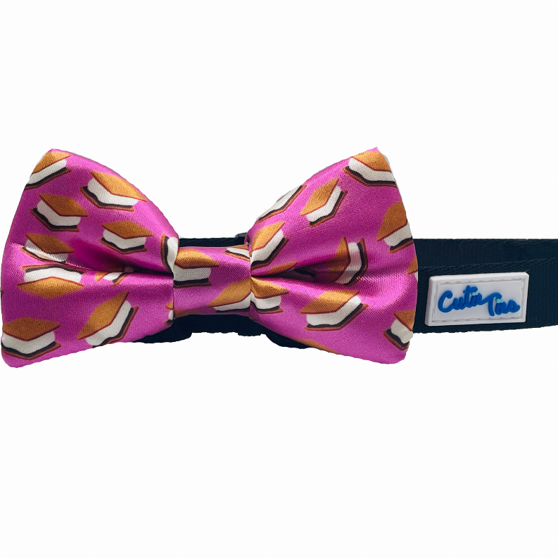 Cutie Ties Dog Bow Tie - One Size S'mores Purple