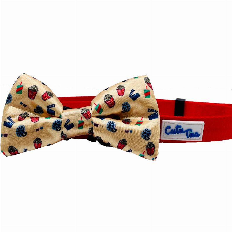 Cutie Ties Dog Bow Tie - One Size Movie Night