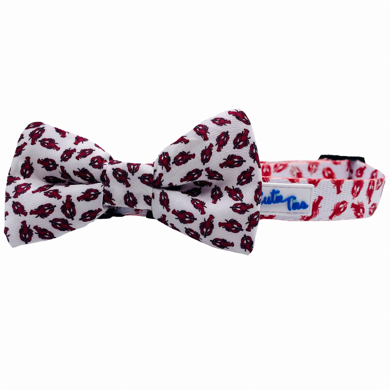 Cutie Ties Dog Bow Tie - One Size Lobster White