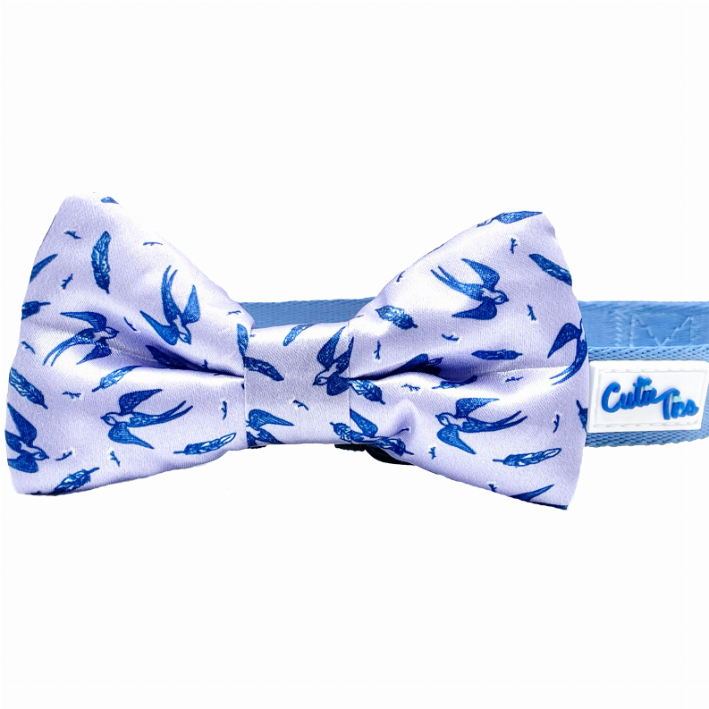 Cutie Ties Dog Bow Tie - One Size Swallow & Feather