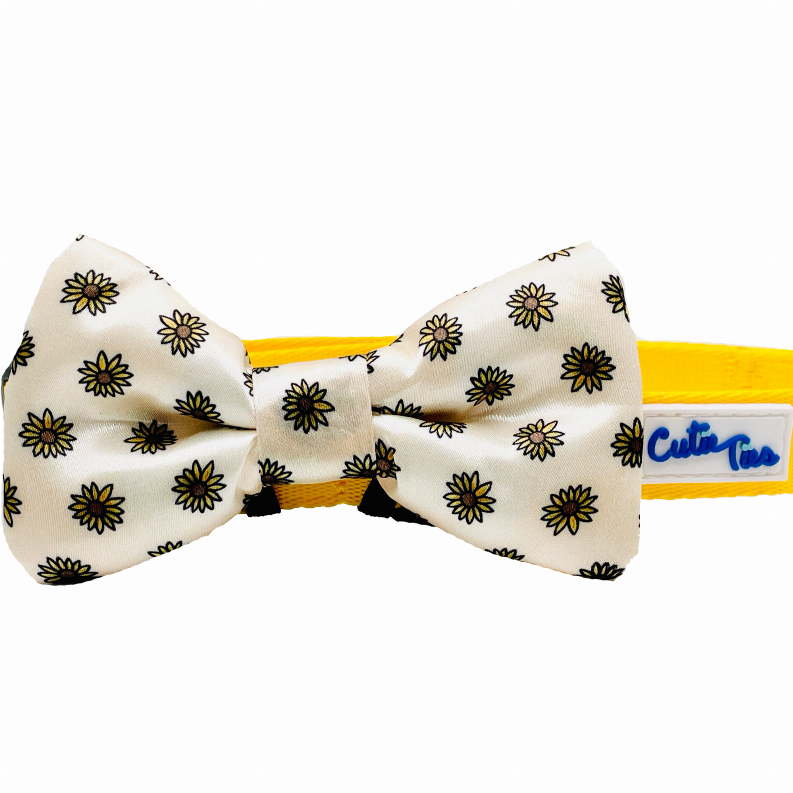 Cutie Ties Dog Bow Tie - One Size Sunflower