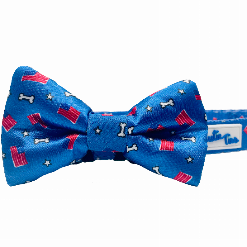 Cutie Ties Dog Bow Tie - One Size Red, White and Bones