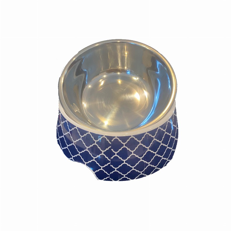 Cutie Ties Dog Bowl - Medium Modern Navy