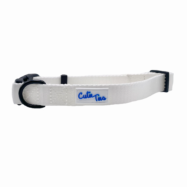 Cutie Ties Fun Design Dog Collar - Small White