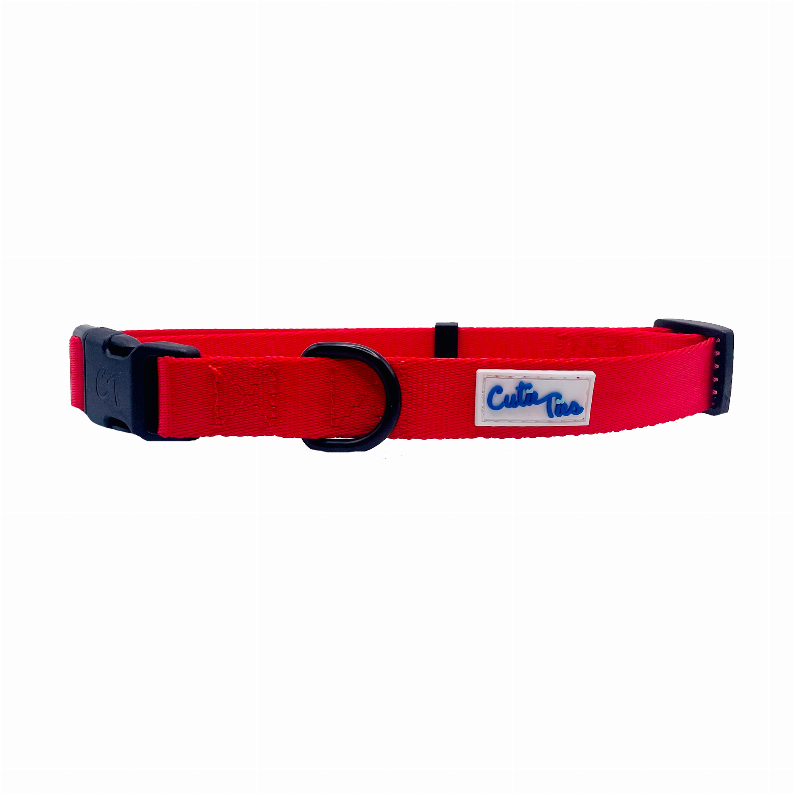 Cutie Ties Fun Design Dog Collar - Medium Red