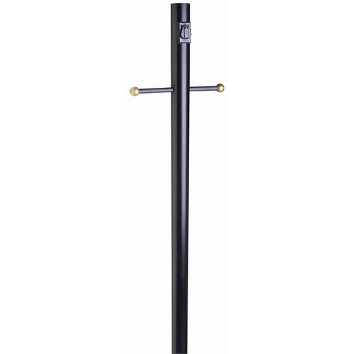 Outdoor Lamp Post with Cross Arm, 80-Inch by 3-Inch, Black