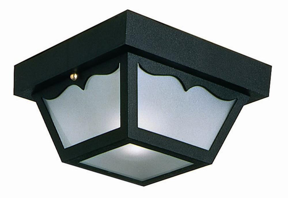 Outdoor Ceiling Mount Light, 10.5-Inch by 5.5-Inch, Black Polypropylene