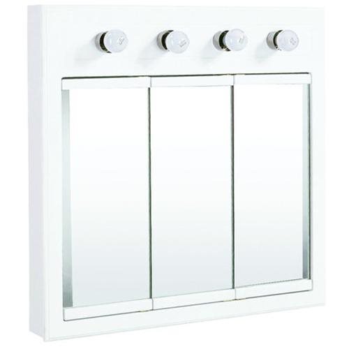 Concord White Gloss Lighted Medicine Cabinet Mirror, 30" by 5" by 30"