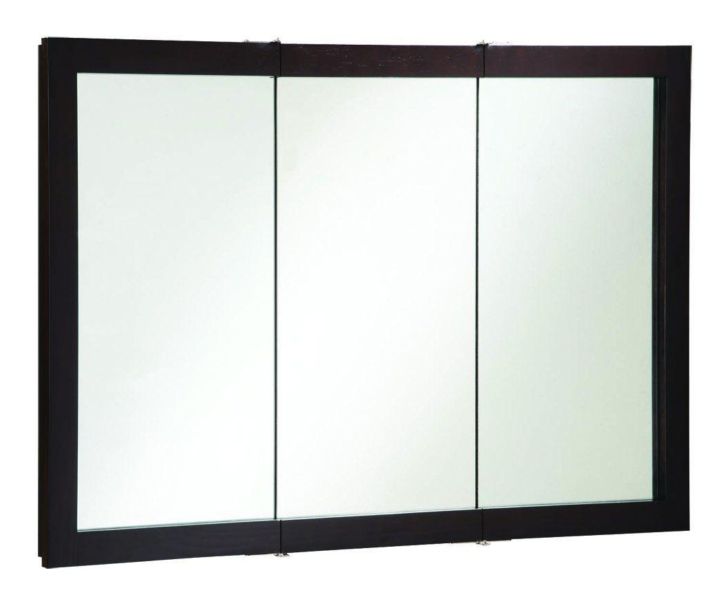 Ventura Espresso Tri-View Medicine Cabinet Mirror, 48" by 30"