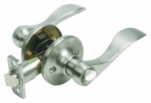 Springdale Universal Latch Privacy Door Handle, Adjustable Backset, Satin Nickel