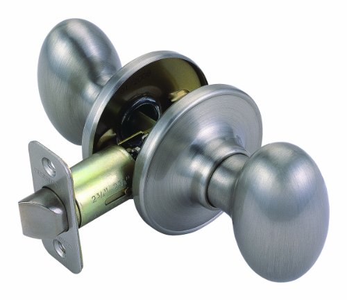 Egg 2-Way Latch Passage Door Knob, Adjustable Backset, Satin Nickel