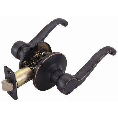 Scroll 2-Way Latch Passage Door Handle, Adjustable Backset, Oil Rubbed Bronze