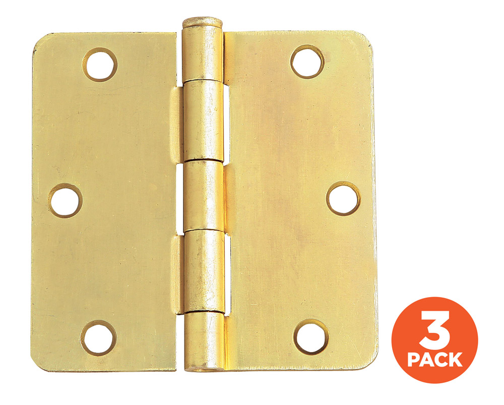 3-Pack Hinge 3.5", Satin Brass