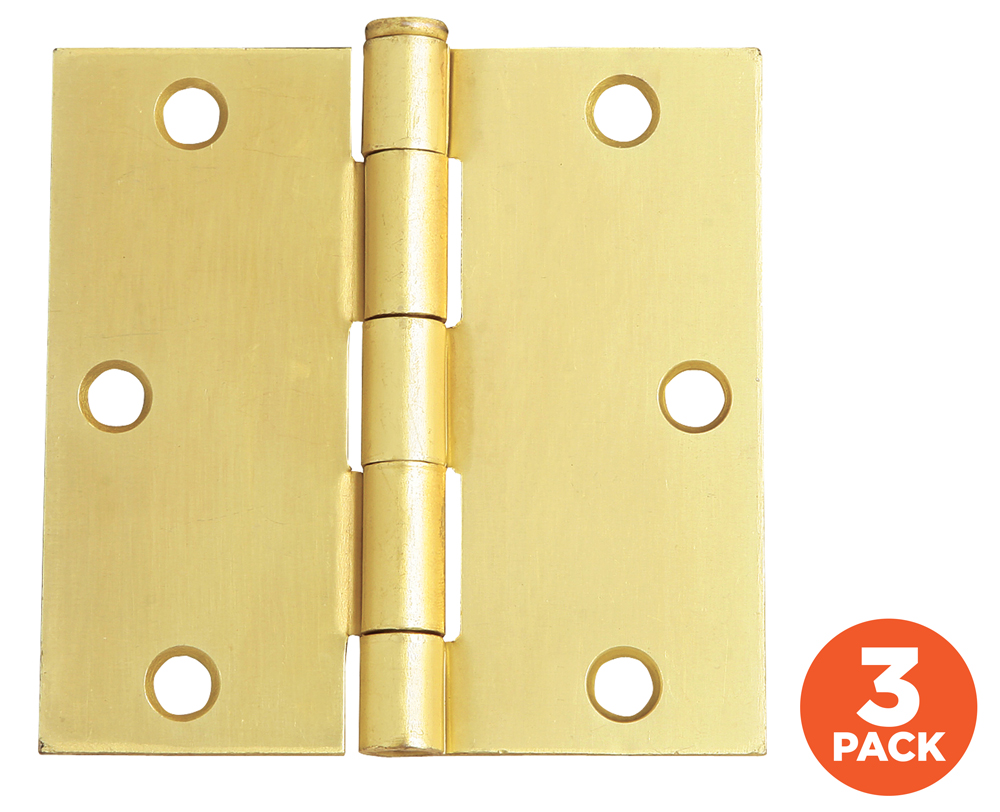 3-Pack Hinge 3.5", Satin Brass