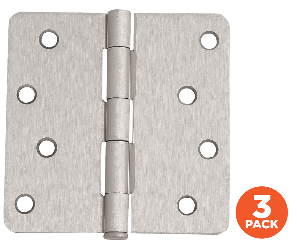 3-Pack Hinge 4", Satin Nickel