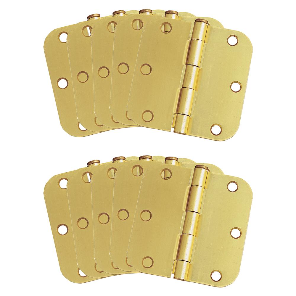 10-Pack Hinge 3.5", Satin Brass