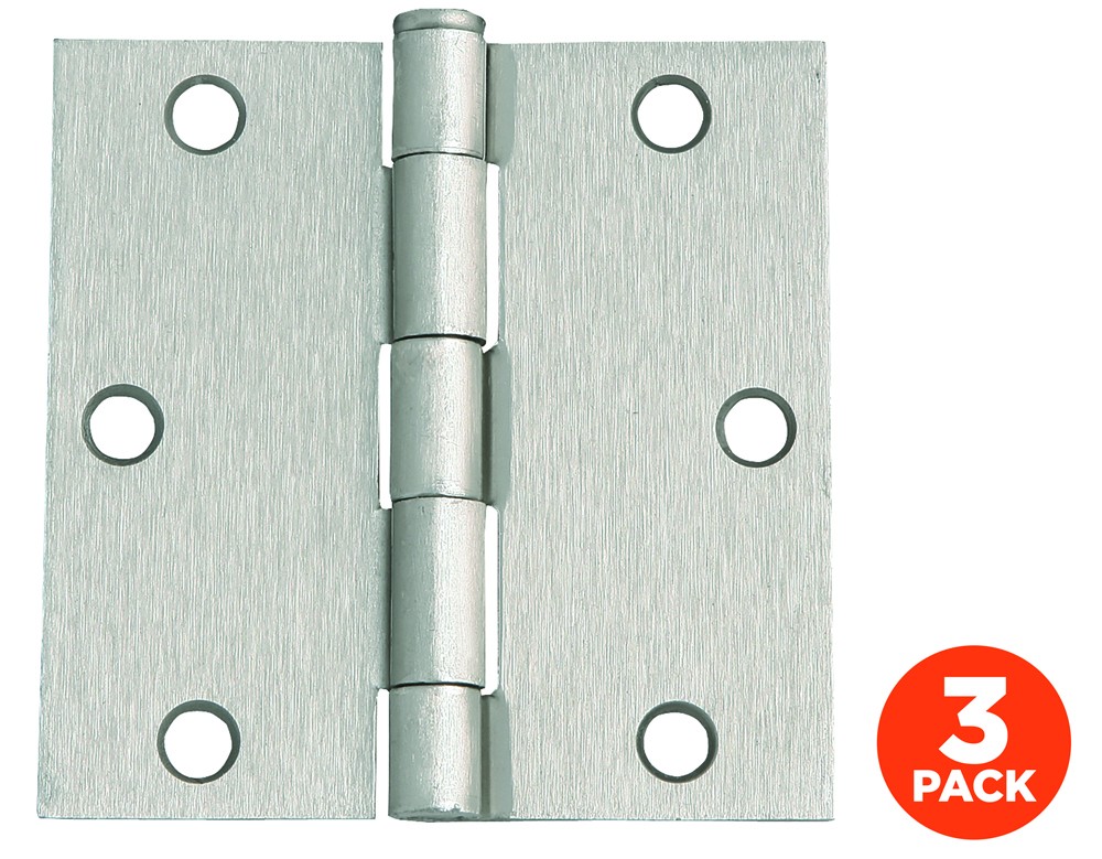 3-Pack Hinge 3.5", Satin Nickel