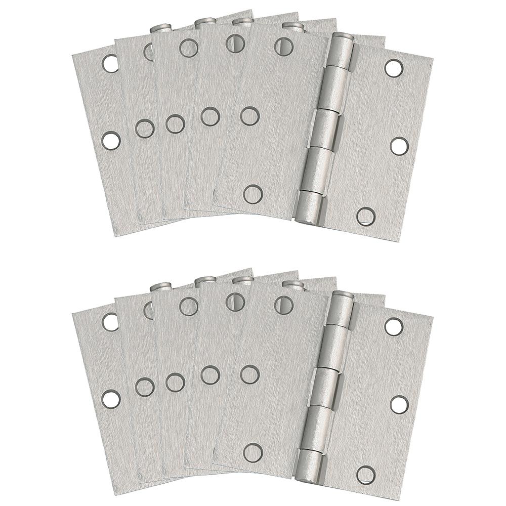 10-Pack Hinge 3.5", Satin Nickel