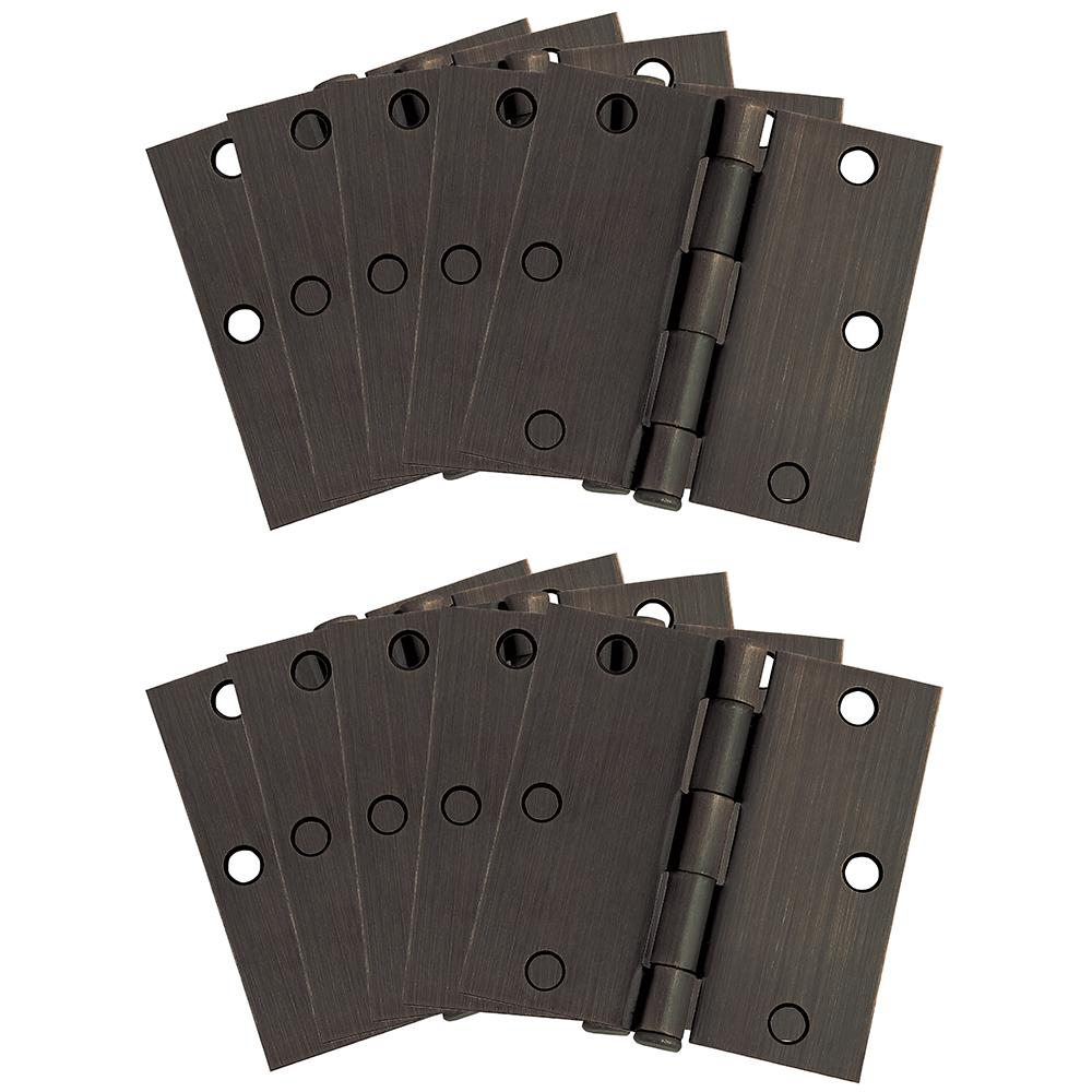 10-Pack Hinge 3.5", Oil Rubbed Bronze