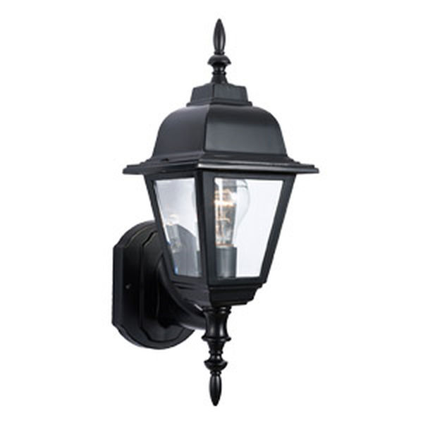 Maple Street Outdoor Uplight, 6-Inch by 17-Inch, Black Die-Cast Aluminum