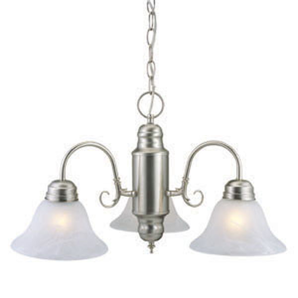 Millbridge 3-Light Chandelier, Satin Nickel